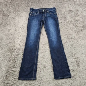 Pantalones de mezclilla Express para mujer 0 S corte bota tiro bajo elásticos lavado oscuro apenas Stella 27x30 - Imagen 1 de 13