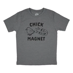 Youth Chick Magnet T Shirt Funny Cut Baby Chicken Novelty Tee - Picture 1 of 8
