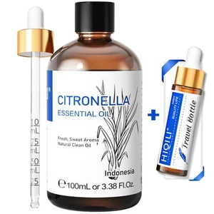 HIQILI Citronella Essential Oil, 100% Pure, for Diffusers and Mosquito Spray - Picture 1 of 9