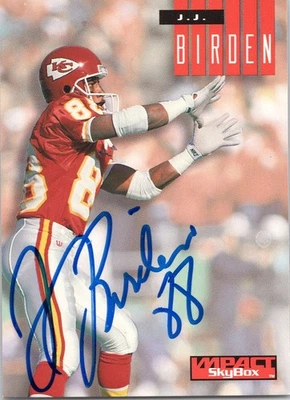 J.J. Birden Signed 1994 SkyBox Impact Kansas City Chiefs #118 Autographed - Image 1 of 2