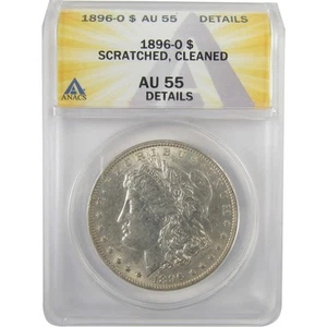 1896 O Morgan Dollar AU 55 Details ANACS Silver $1 Coin SKU:I19002 - Picture 1 of 4
