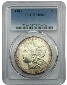 Morgan Dollar 1903 1 Dollar. PCGS MS64, guter Glanz & Eye Appeal. - Bild 1 von 4