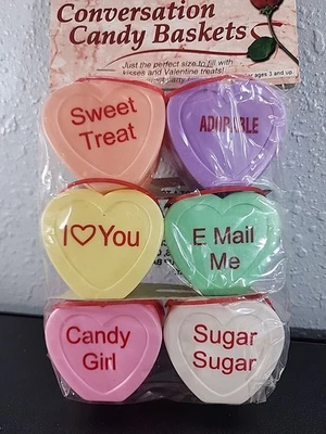Party Favors 学校教室 Asst Valentine's Conversation 心形糖果篮 — 第 1/4 张图片