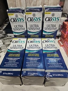 6er Pack Neu Closys Ultra Sensitive Mundspülung ohne Geschmack je 32 Unzen Verwendbar bis: 9/2026 - Bild 1 von 2