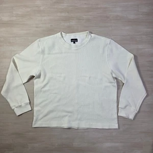 Camicia gigante americana uomo grande panna termica waffle maglia cotone girocollo made in USA - Foto 1 di 6