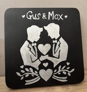 Personalised Wedding Plaque Handmade & Handpainted. (Grooms) - Picture 1 of 3