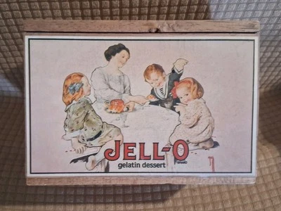 Caja de madera para recetas de gelatina con tapa/tarjetas índice años 50 vintage  Foto 1 de 4