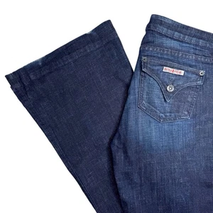 Hudson Ferris Flare Jeans Flap Pocket Y2K Boho Babe Bell Bottoms W508DCB Size 28 - Picture 1 of 17