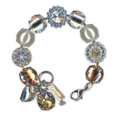 Bracelet by Mariana Woman Elegant Pearl and Golden Swarovski Crystal - Image 1 of 4