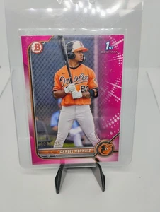 2022 Bowman Darell Hernaiz 1st Fuscia Paper /299 BP 27 Orioles - Picture 1 of 2