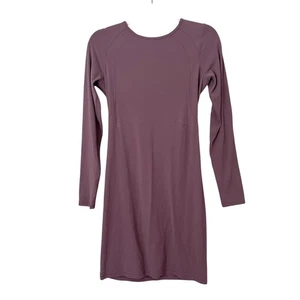 Lululemon Contour Langarm Cutout Cross Back Nulu Athletic Dress Antique Bark - Bild 1 von 5