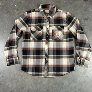 Brixton Coors Flannel Shirt Mens Medium Multicolored Snap Outdoors Missing Butto - Picture 1 of 18