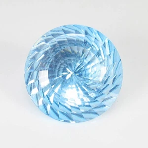 Topazio blu naturale 13,70 ct splendida lucentezza, taglio laser rotondo impeccabile - 1569 - Foto 1 di 3