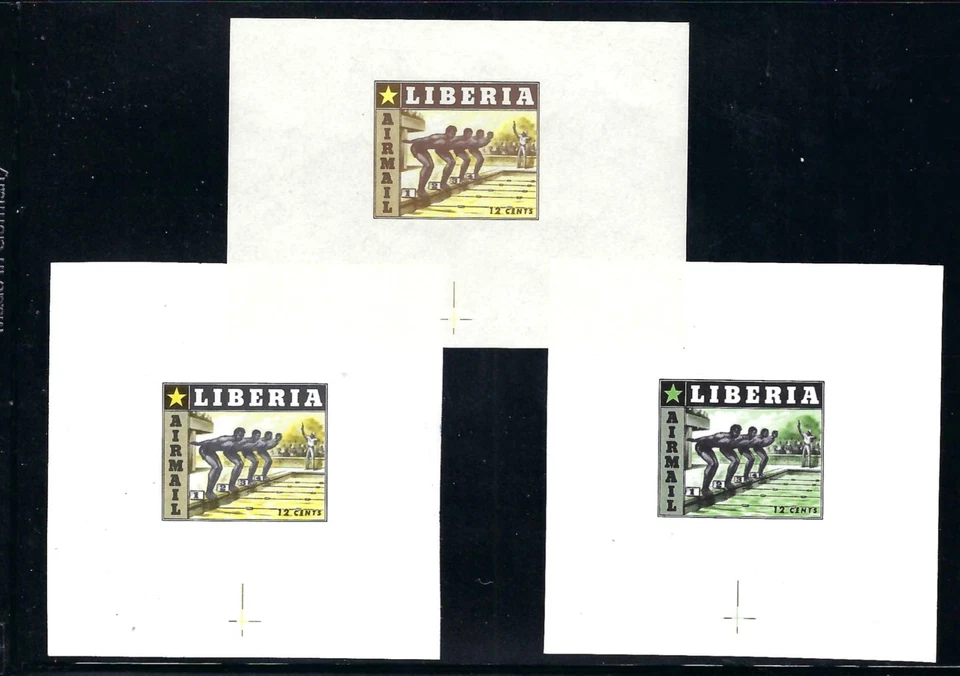 Liberia # C89 THREE Different Color Essays MNH Sports Swimming - Image 1 of 1