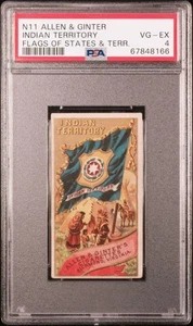 INDIAN TERRITORY 1888 N11 ALLEN & GINTER Flags of States & Territories PSA 4 - Picture 1 of 2