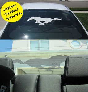 Ford Mustang Rear Window Pony Decal View Thru Vinyl 94-98 99-04 05-09 2010-2014 - Bild 1 von 1