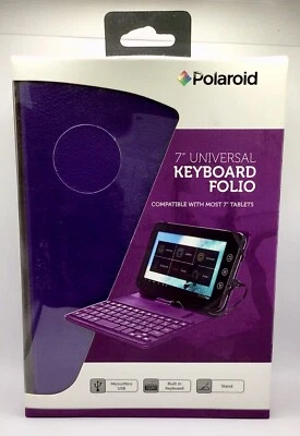 Polaroid 7" Universal Folio Tablet Case Stand w/ Keyboard - PURPLE 🤩 - Image 1 of 4