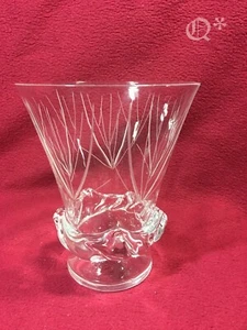 1950s Daum Nancy France Clear Crystal Wave Vase - Picture 1 of 12