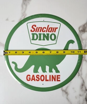 NEW 11.5" Simclair Dino Gasoline Metal Sign Decor Dinosaur Automotive - Image 1 of 3