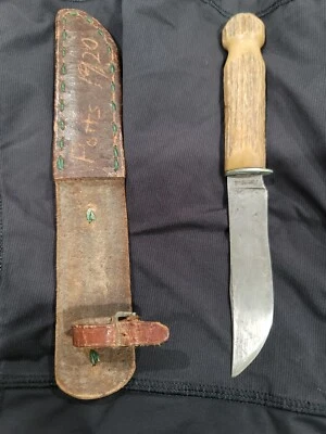 CUCHILLO VINTAGE REMINGTON 1920 CIERVO PERFECTO RH73 CON FUNDA Foto 1 de 4