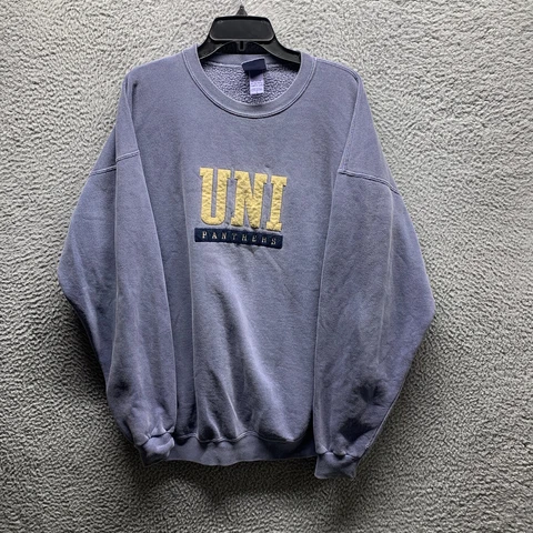 Vintage Northern Iowa Panthers Sweatshirt Adult Large Purple 80s Football Mens Cover
