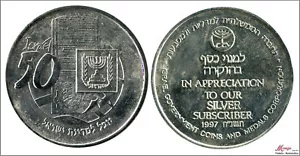 Israel Token 1997 - Silver Subscriber - 50 Aniv. Israel / 26,20 gr. 39mm FDC - Bild 1 von 1