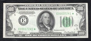 FR. 2152-E* 1934 $100 *STRELLA* BILLETE DE RESERVA FEDERAL RICHMOND, VA APROXIMADAMENTE SIN CIRCULAR - Imagen 1 de 2