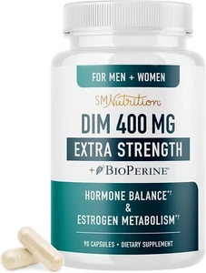 DIM Supplement 400MG Extra Strength Hormone Balance & Estrogen Metabolism, 90ct - Picture 1 of 9