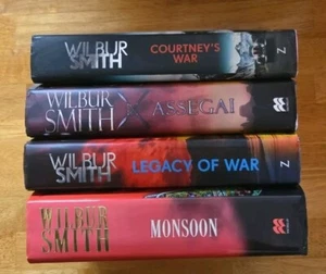 Wilbur Smith x4 Novels Hardcovers with dust Jackets. H - Picture 1 of 5