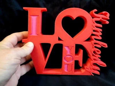 Impreso en 3D personalizado I Love You Valentine Foto 1 de 4