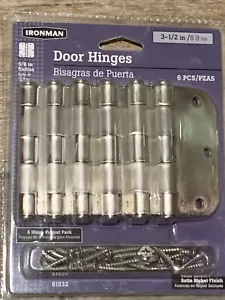 6 Pack of Door Hinges Satin Nickel - 3 1/2" x 3 1/2" Inch Interior Hinges - Picture 1 of 1