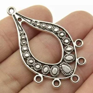 Silver Earring Connectors - Jewellery Making - 6 pack - Model 2 - Picture 1 of 1
