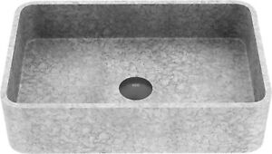 Concreto Stone Over the Counter Freestanding Rectangular Vessel Bathroom Sink in