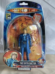 NEW Doctor Who Sixth Blue Coat Outfit Action Figure Colin Baker Signed NIB - Picture 1 of 10