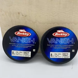 (2) Berkley Vanish Fluorocarbon Fishing Line 8LB 250 Yards - FAST SHIPPING! - Picture 1 of 1