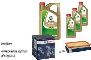 BOSCH Inspección Set 8 L Castrol EDGE 5W-30 Para Nissan Sunny III Traveller - Imagen 1 de 12