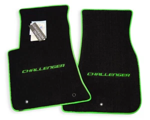 Dodge Challenger Floor Mats SXT R/T SRT GO GREEN Premium 32oz Upgrade In-Stock - Picture 1 of 3