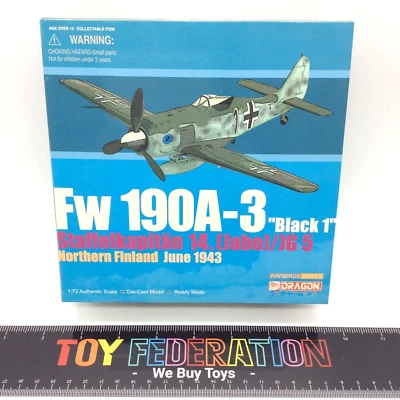 Dragon Wings 50054  1:72 Die-Cast Plane FW 190A-3 "Black 1" Staffelkapitän 14 - Image 1 of 4