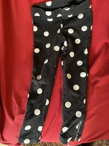 H&M Girls Black Polka Dot Leggings US 6 - Picture 1 of 5