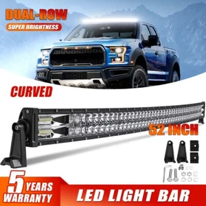 Curved LED Light Bar 52inch Driving Offroad Spot Flood Combo 4x4 4WD Ford Ranger - Picture 1 of 12