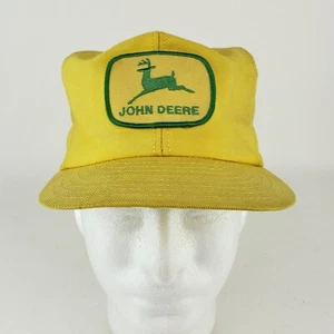 Vintage Louisville Mfg John Deere Yellow Snapback Hat - Picture 1 of 10