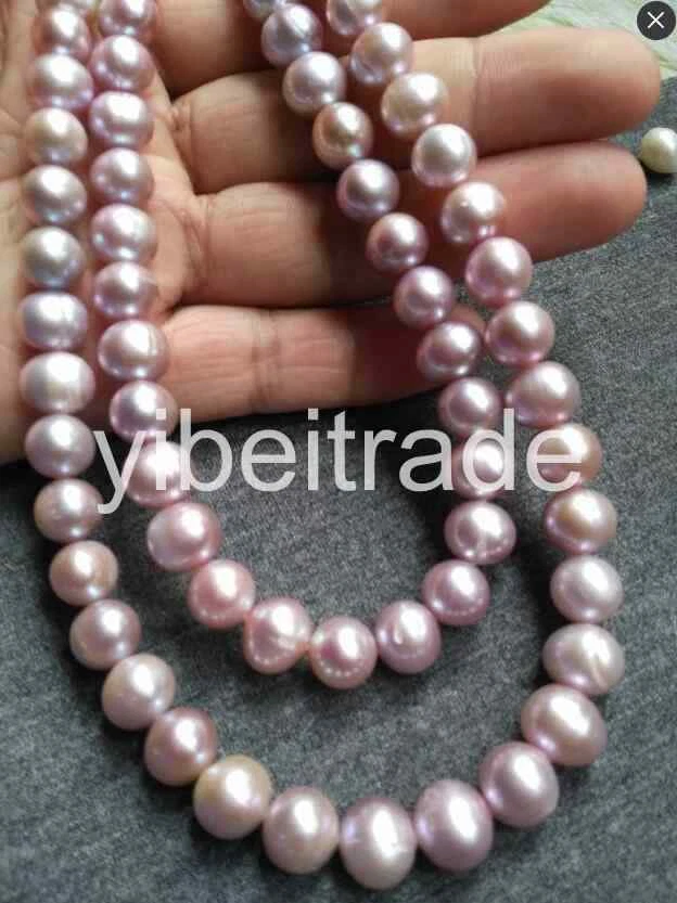 natural 35" AAA 9-10 MM SOUTH SEA GOLD PINK purple  pearl NECKLACE 14K CLASP - Image 1 of 1