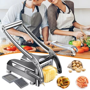 2 Schneideeinsätzen Früchte Pommesschneider - Pommes Frites Schnitzer aus - Bild 1 von 18