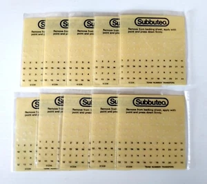 10 Stickerblätter Zahlen Spielertrikots Subbuteo Team Number Transfers 61206 - Bild 1 von 2