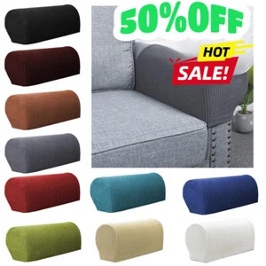 1 Pair Removable Arm Stretch Sofa Couch Chair Protector Armchair Covers UK - Picture 1 of 39