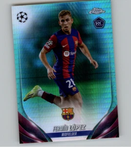 Fermin Lopez 2023-24 Topps Chrome UEFA Club Competitions Aqua Prism Refractor RC - Picture 1 of 2