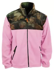 TrailCrest Pink Camouflage Camo Hunting Fleece Jacket Coat Women's Sweater S-L - Picture 1 of 3