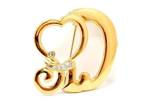 Pierre Lang Brosche Anstecknadel rhodium Gold mit Zirkonia - Bild 1 von 3