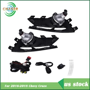 For 2010-2014 Chevy Cruze Chrome Driving Bumper Fog Lights Lamps + Wiring Switch - Picture 1 of 7