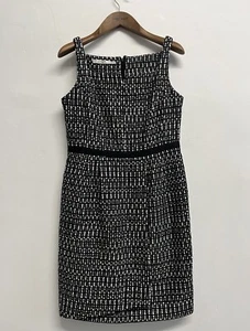 Black dress occasion tweed pinafore sleeveless formal UK12 - Picture 1 of 6
